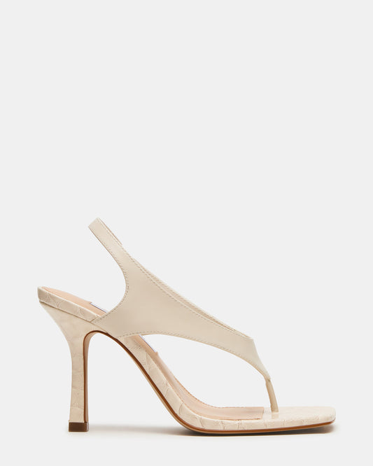 IMPROV Bone Leather Square-Toe Thong Slingback Women's Heel