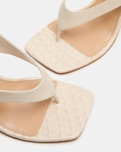 IMPROV Bone Leather Square-Toe Thong Slingback Women's Heel Steve Madden BONE LEATHER