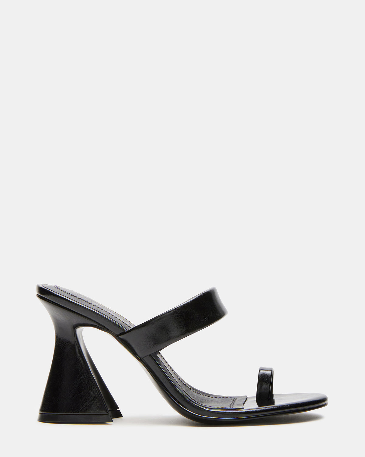 RENIE Black Women's Open Toe Mule Heel Steve Madden BLACK