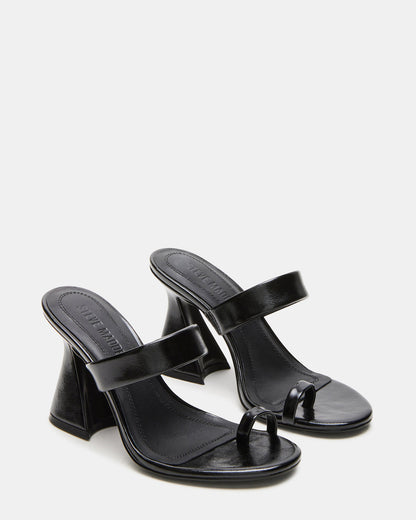 RENIE Black Women's Open Toe Mule Heel Steve Madden BLACK