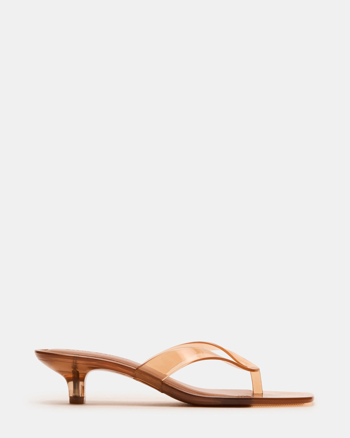 TRACIE Jelly Tan Thong Strap Women's Kitten Heel Steve Madden TAN