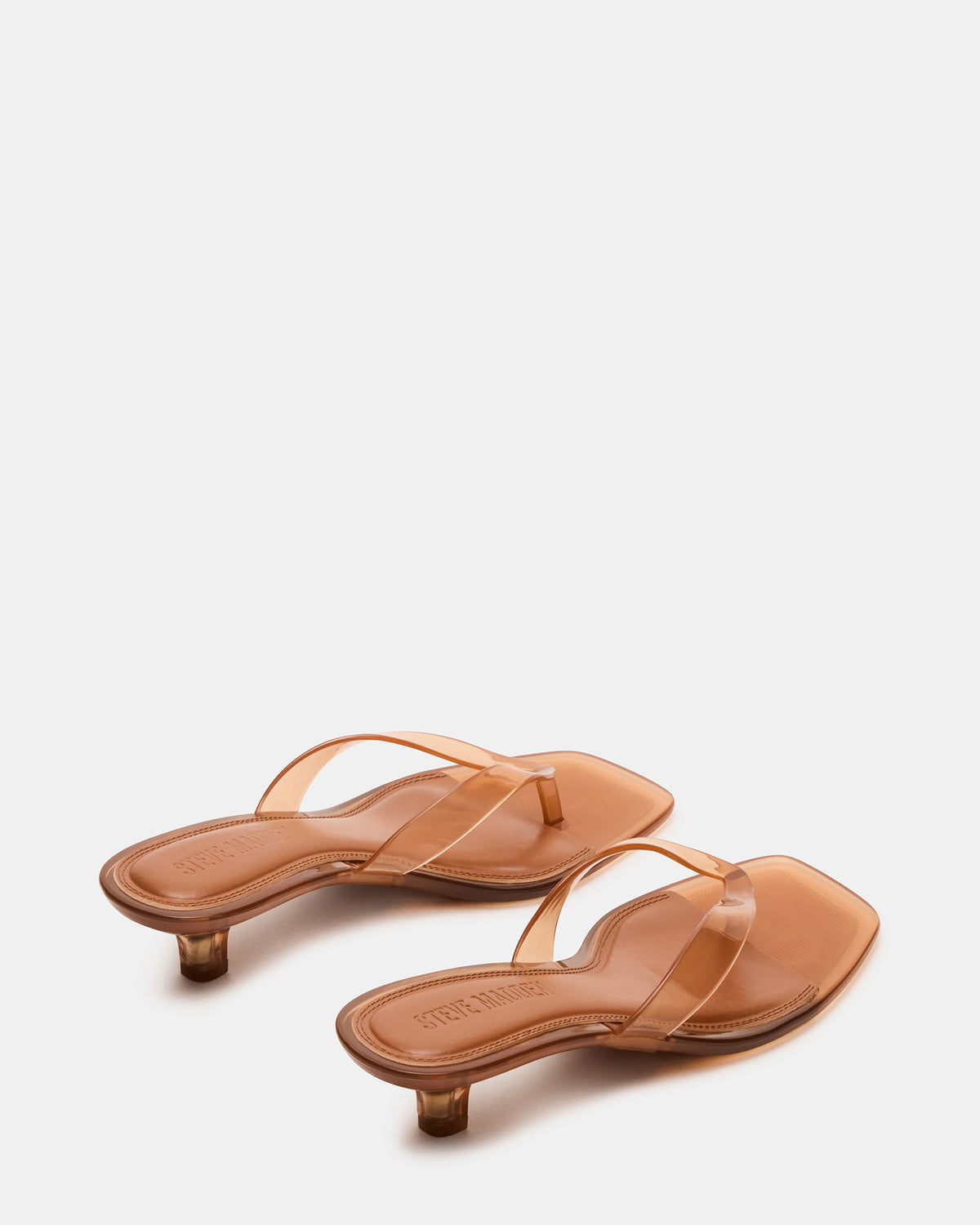 TRACIE Jelly Tan Thong Strap Women's Kitten Heel Steve Madden TAN