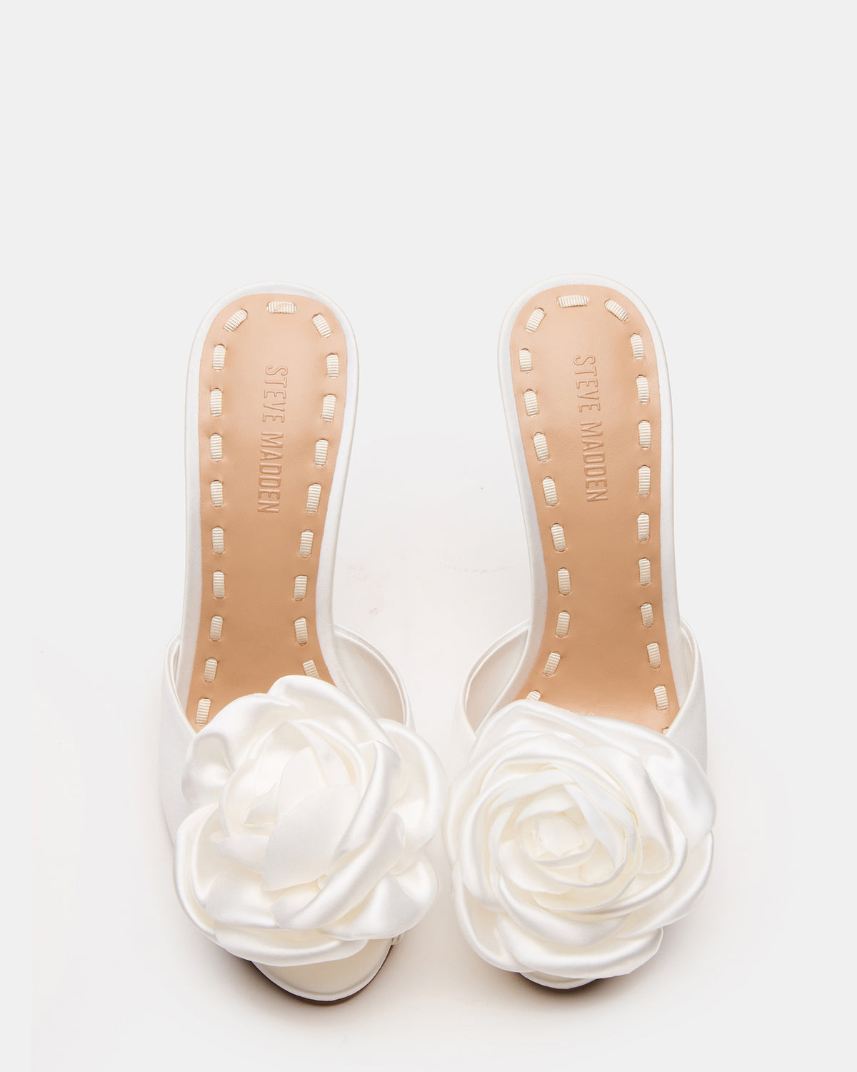 PRIYA Flower Ivory Satin Mule Women's Heel Steve Madden IVORY SATIN