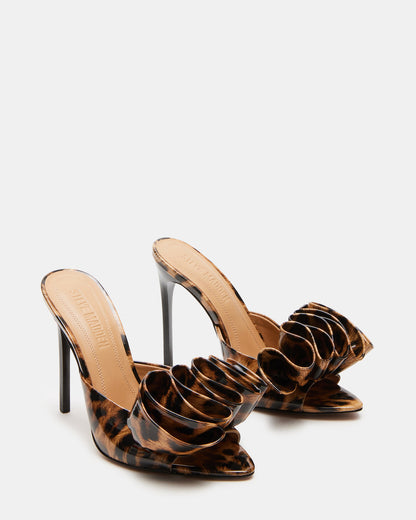 AFFINITY Leopard Patent Women's Multi Pointed-Toe Stiletto Mule Heel Steve Madden LEOPARD PATENT