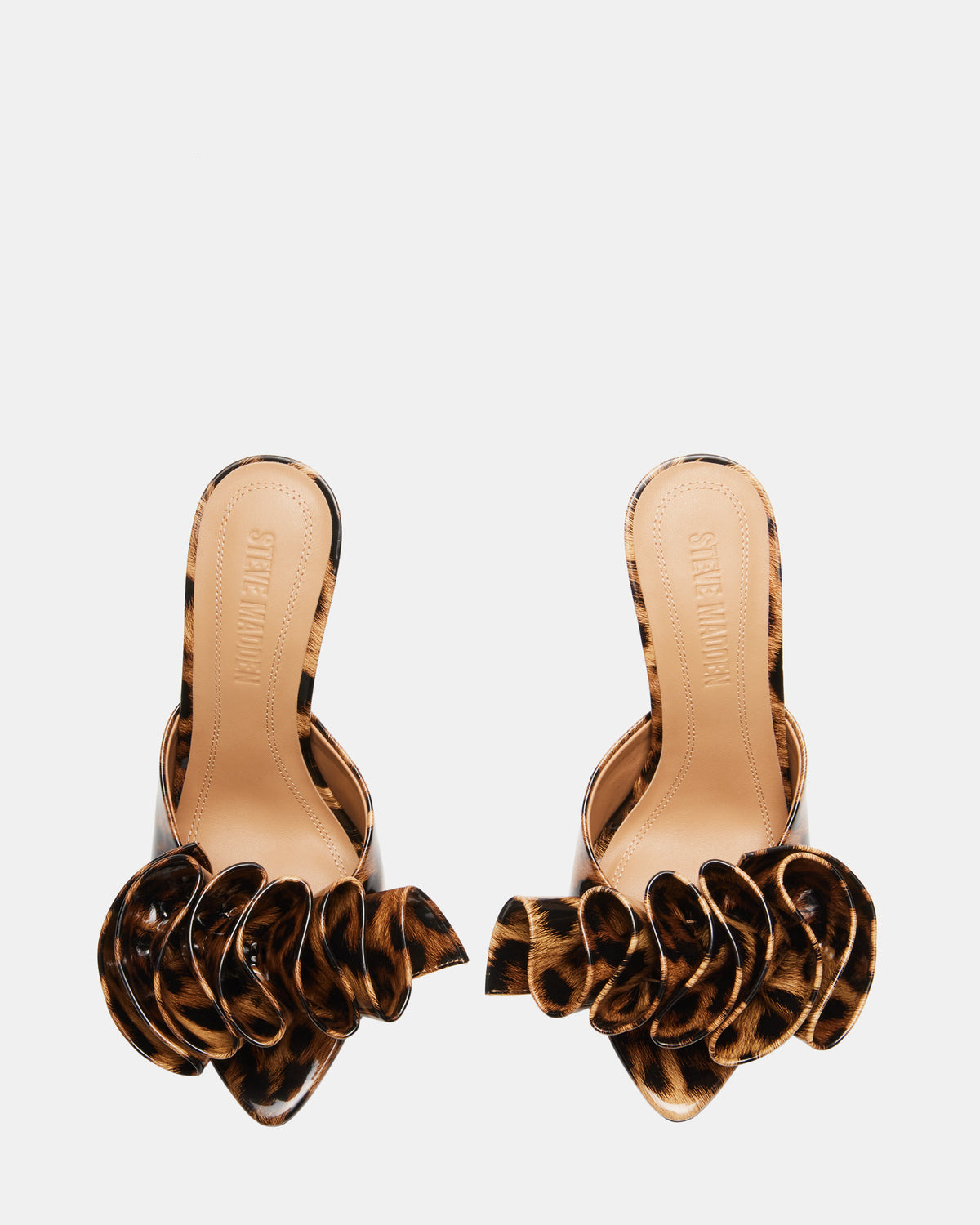 AFFINITY Leopard Patent Women's Multi Pointed-Toe Stiletto Mule Heel Steve Madden LEOPARD PATENT
