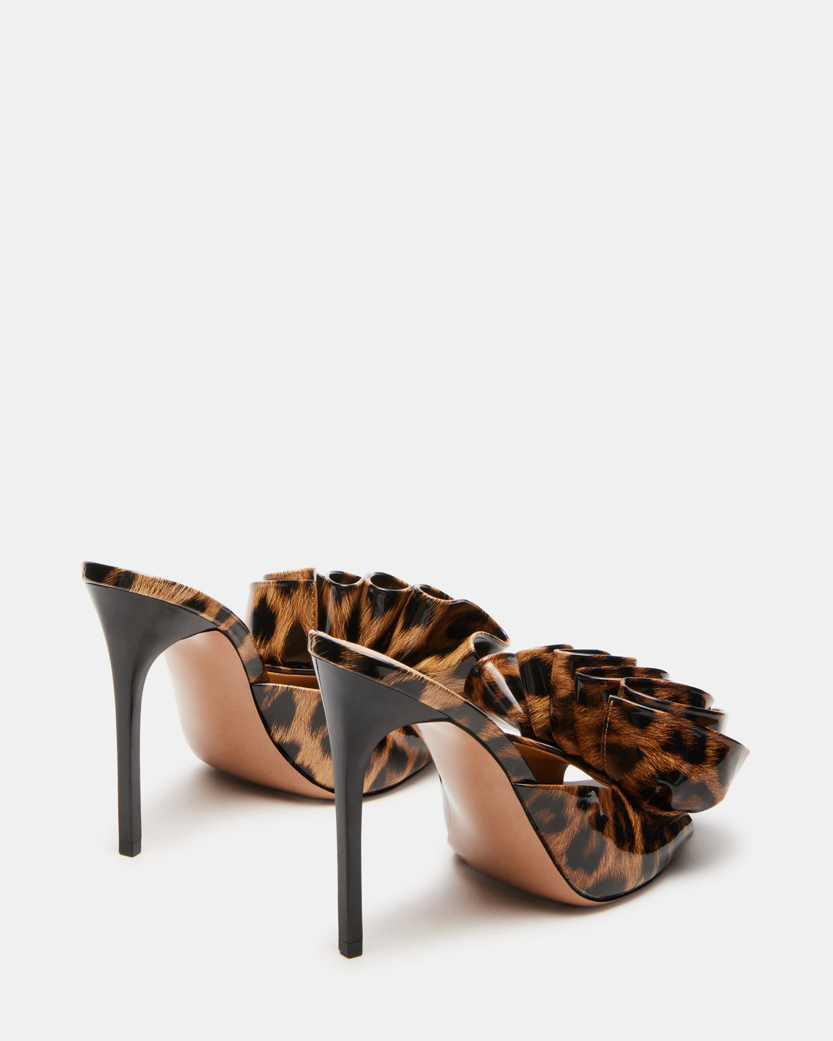 AFFINITY Leopard Patent Women's Multi Pointed-Toe Stiletto Mule Heel Steve Madden LEOPARD PATENT