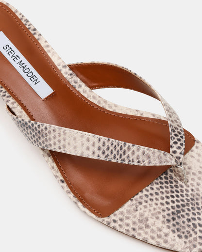 TRACIE Natural Snake Thong Strap Women's Kitten Heel Steve Madden NATURAL SNAKE