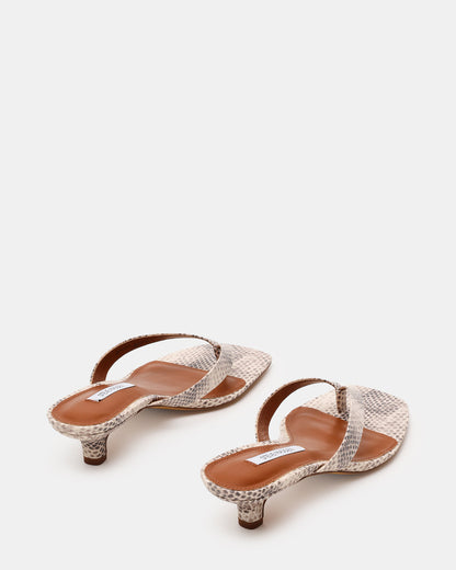 TRACIE Natural Snake Thong Strap Women's Kitten Heel Steve Madden NATURAL SNAKE