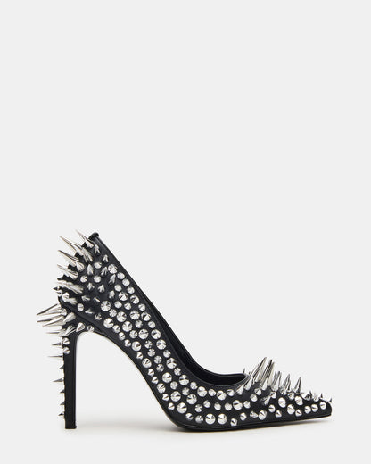 NOIR Black Stud Pointed-Toe Stiletto Pump Women's Heels Steve Madden BLACK