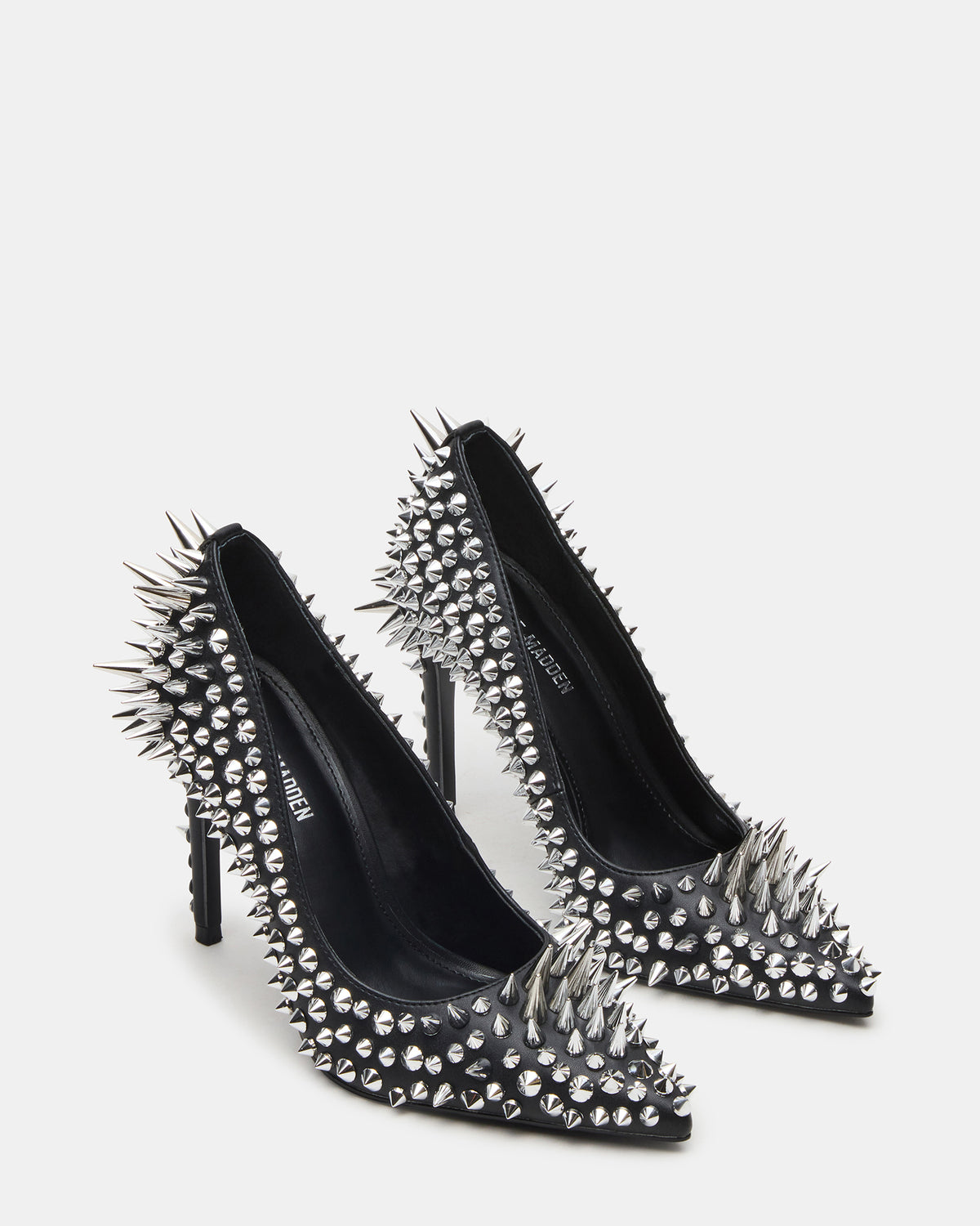 NOIR Black Stud Pointed-Toe Stiletto Pump Women's Heels Steve Madden BLACK