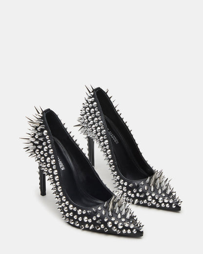 NOIR Black Stud Pointed-Toe Stiletto Pump Women's Heels Steve Madden BLACK