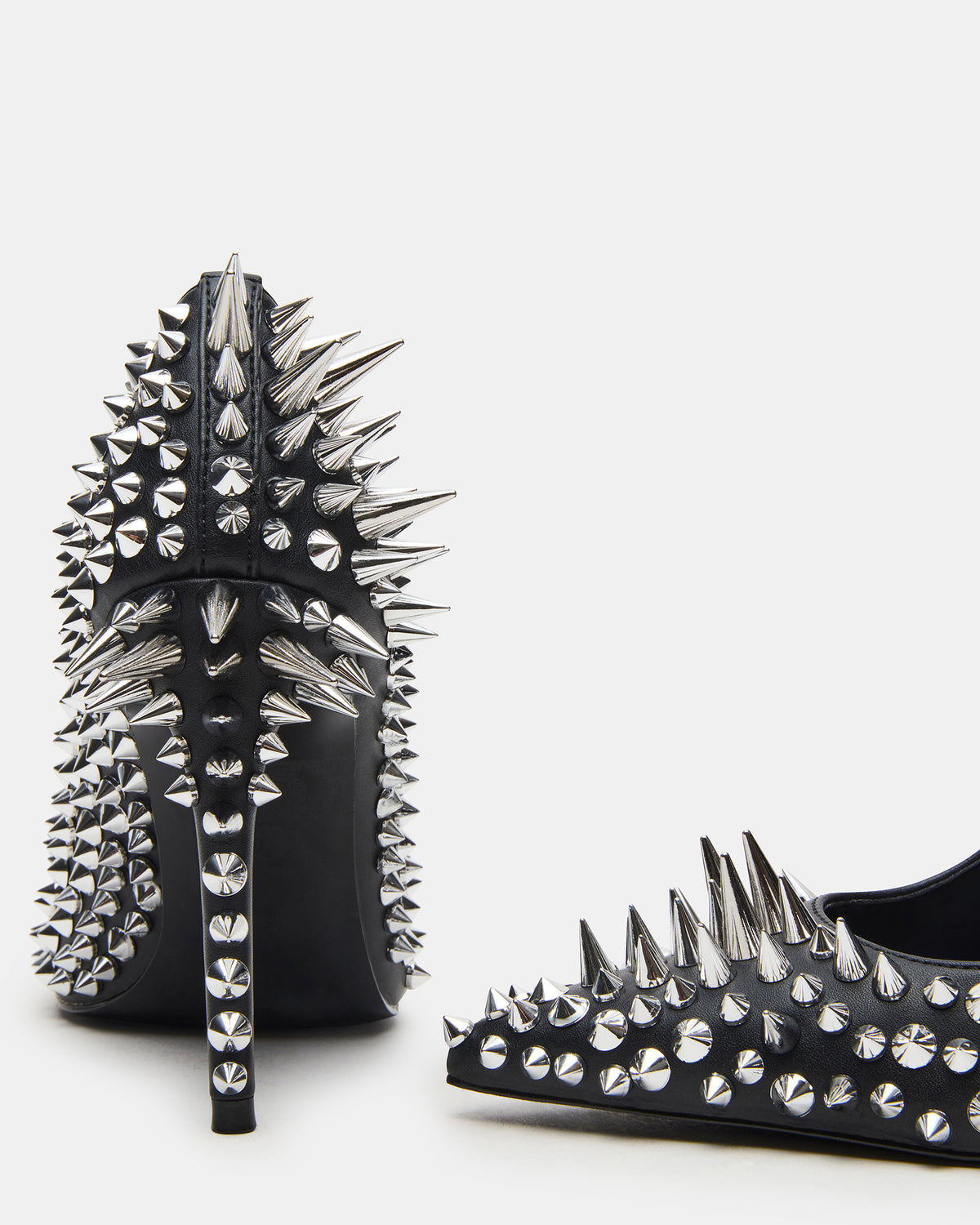 NOIR Black Stud Pointed-Toe Stiletto Pump Women's Heels Steve Madden BLACK