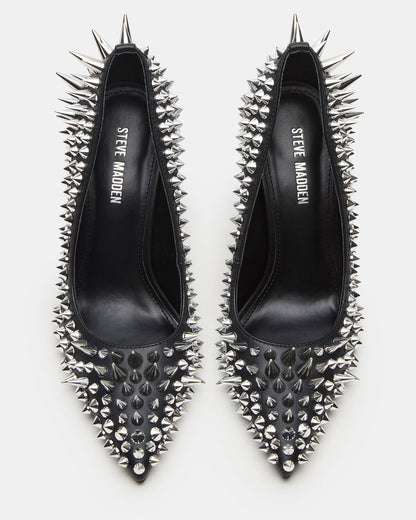 NOIR Black Stud Pointed-Toe Stiletto Pump Women's Heels Steve Madden BLACK
