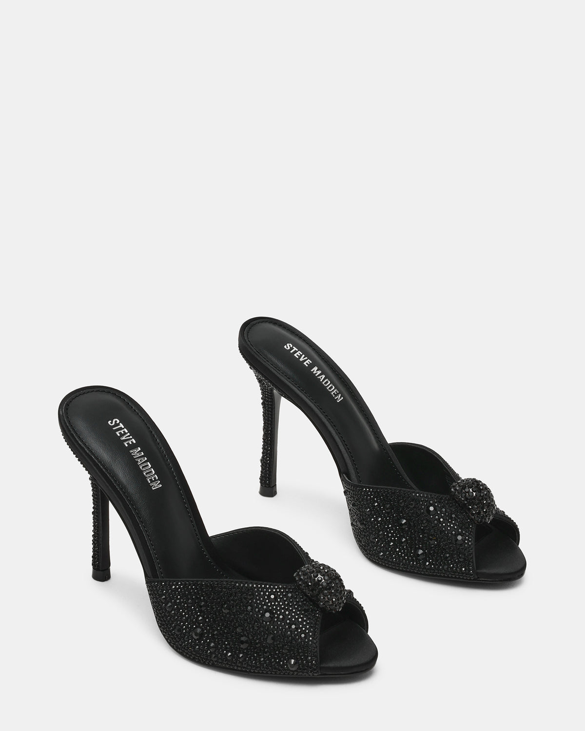 PRIYA Black Rhinestones Mule Women's Heel Steve Madden BLACK
