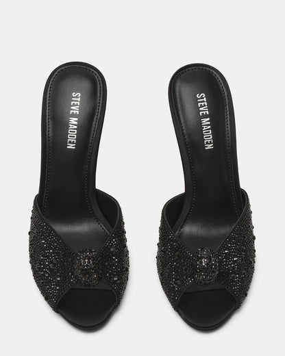 PRIYA Black Rhinestones Mule Women's Heel Steve Madden BLACK