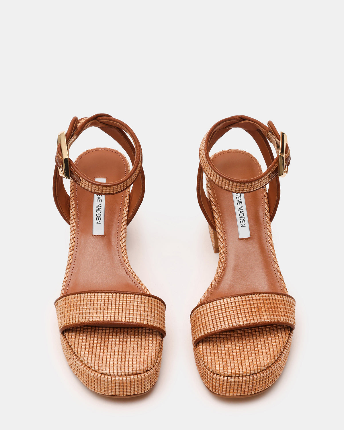 ELIDA Raffia Ankle Strap Platform Women's Block Heel Steve Madden RAFFIA
