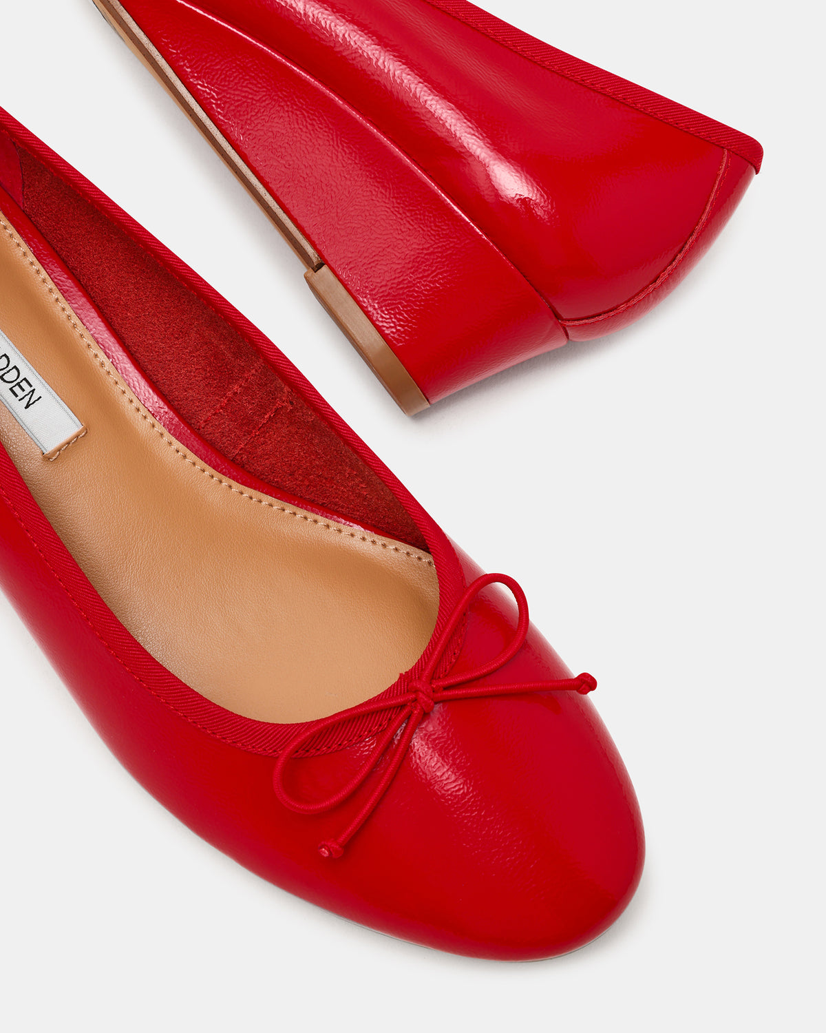 KLUTZY Red Patent Ballet Wedge Bow Round-Toe Women's Heel Steve Madden RED PATENT