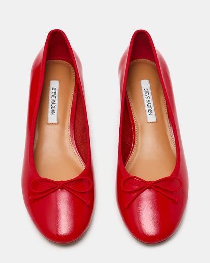 KLUTZY Red Patent Ballet Wedge Bow Round-Toe Women's Heel Steve Madden RED PATENT