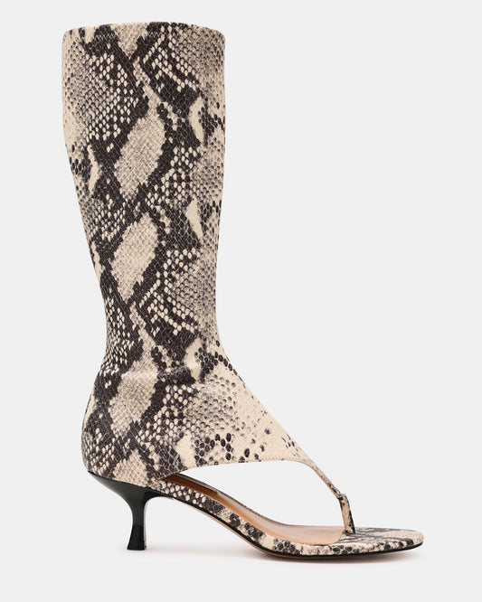 RELENTLESS Snake Thong Open-Toe Boot Shaft Women's Heel