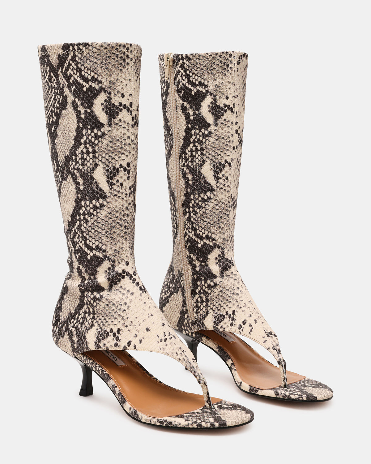 RELENTLESS Snake Thong Open-Toe Boot Shaft Women's Heel Steve Madden SNAKE