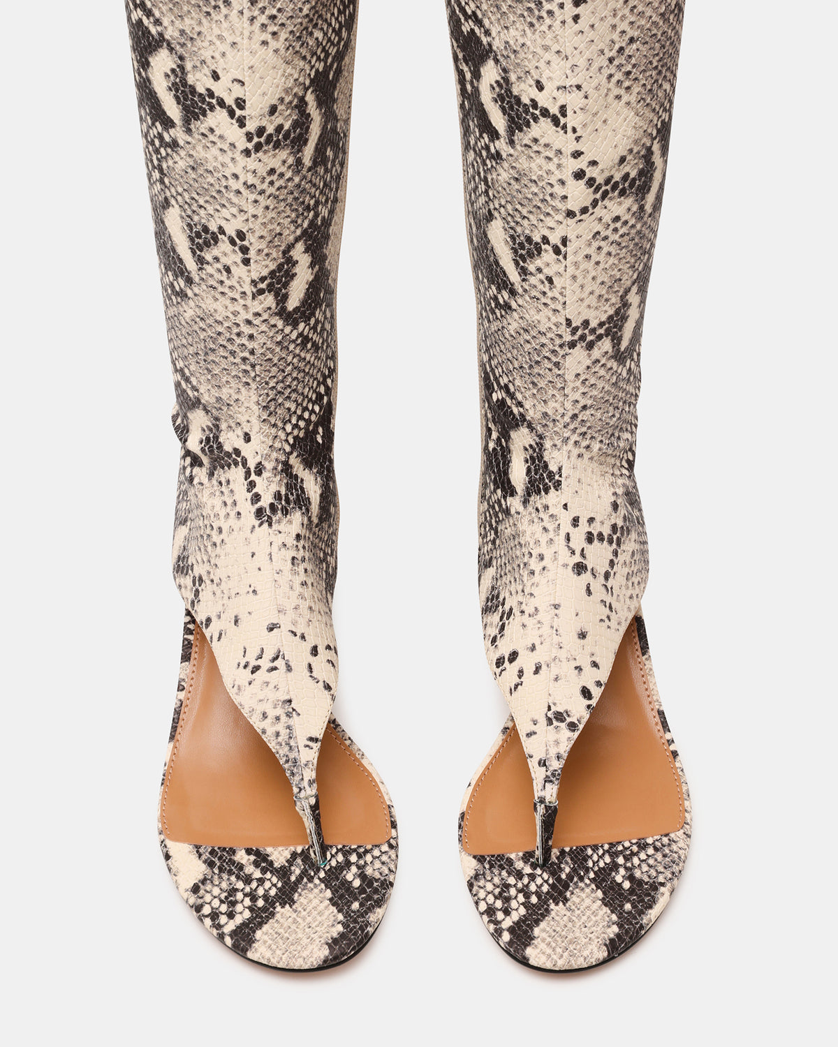 RELENTLESS Snake Thong Open-Toe Boot Shaft Women's Heel Steve Madden SNAKE