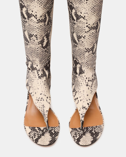 RELENTLESS Snake Thong Open-Toe Boot Shaft Women's Heel Steve Madden SNAKE
