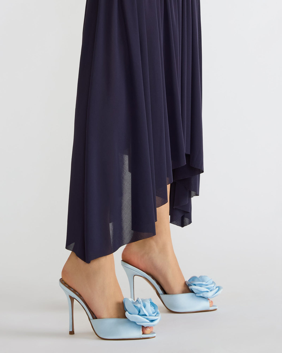 PRIYA Flower Blue Satin Mule Women's Heel Steve Madden BLUE SATIN