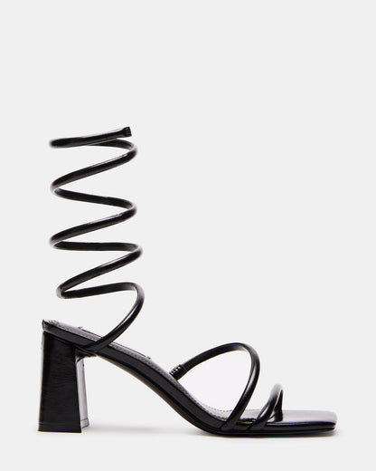 LOPEZ Black Women's Square Toe Strappy Heel Steve Madden BLACK