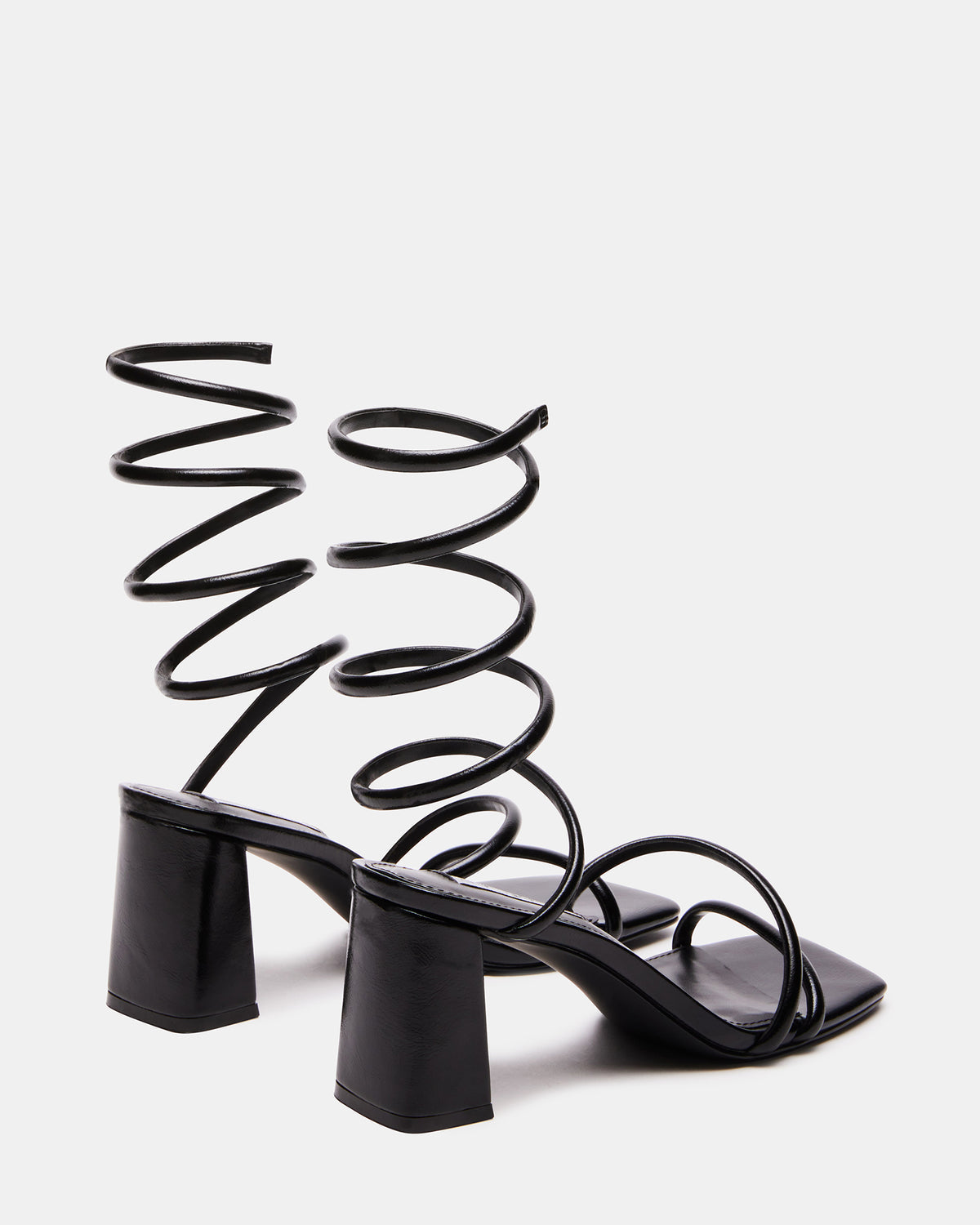 LOPEZ Black Women's Square Toe Strappy Heel Steve Madden BLACK