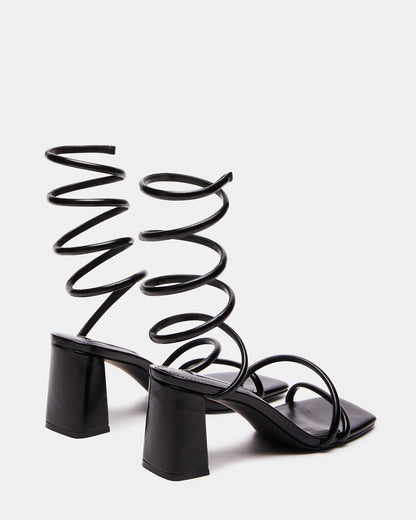 LOPEZ Black Women's Square Toe Strappy Heel Steve Madden BLACK