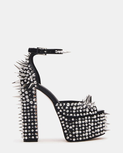 PUNK Black Platform Moto Block Heel Women's Heel Steve Madden BLACK