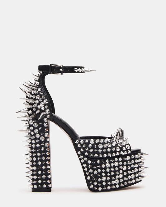 PUNK Black Platform Moto Block Heel Women's Heel Steve Madden BLACK