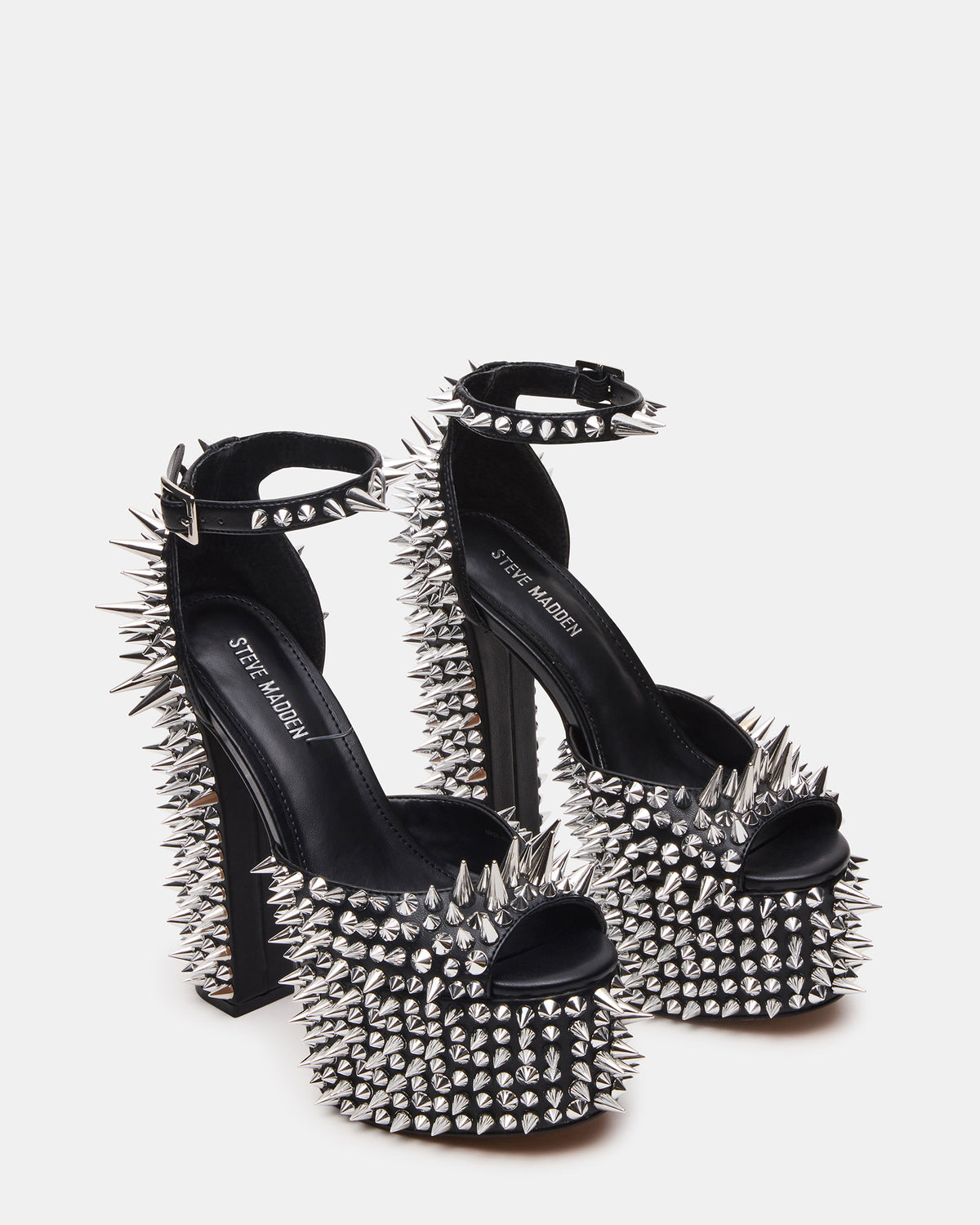 PUNK Black Platform Moto Block Heel Women's Heel Steve Madden BLACK