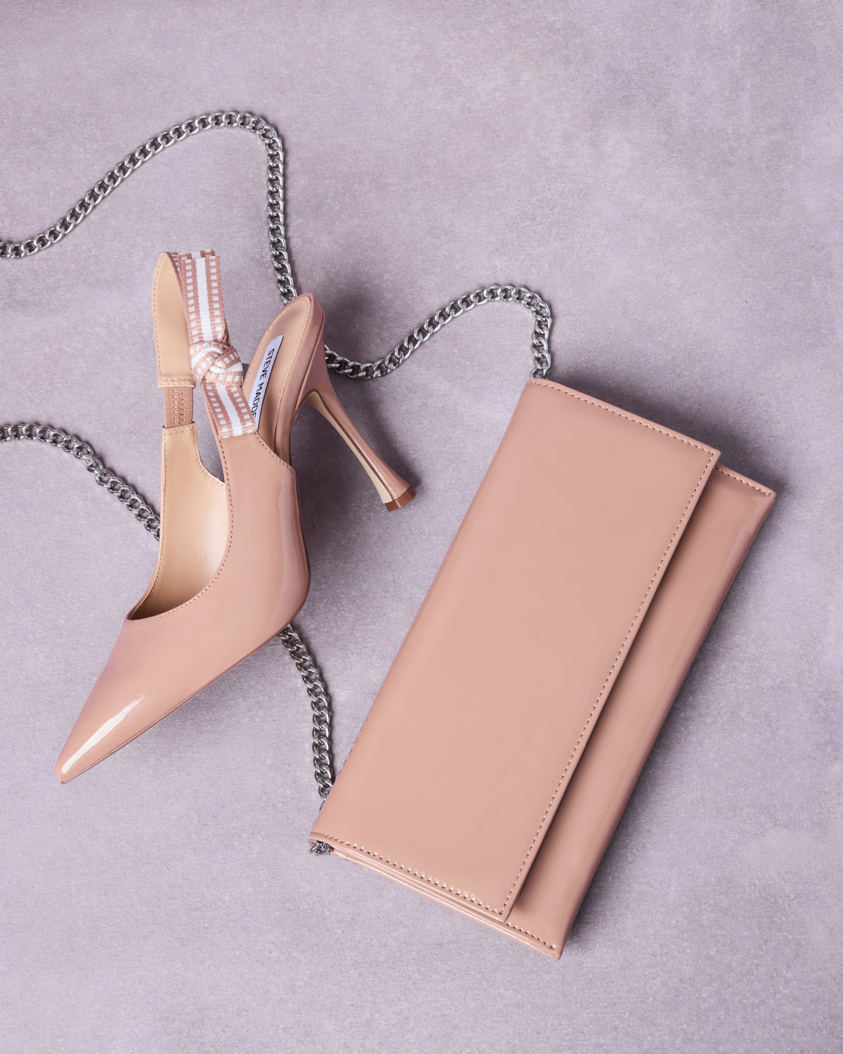 BRI HEEL AND JULIANA BAG BLUSH PATENT BUNDLE | Matching Shoe And Bag Steve Madden 5