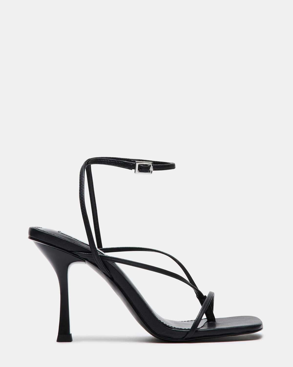 ANNIE Black Women's Strappy Square Toe Heel Steve Madden BLACK