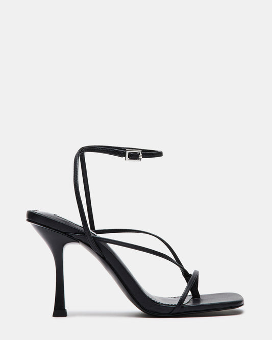 ANNIE Black Women's Strappy Square Toe Heel