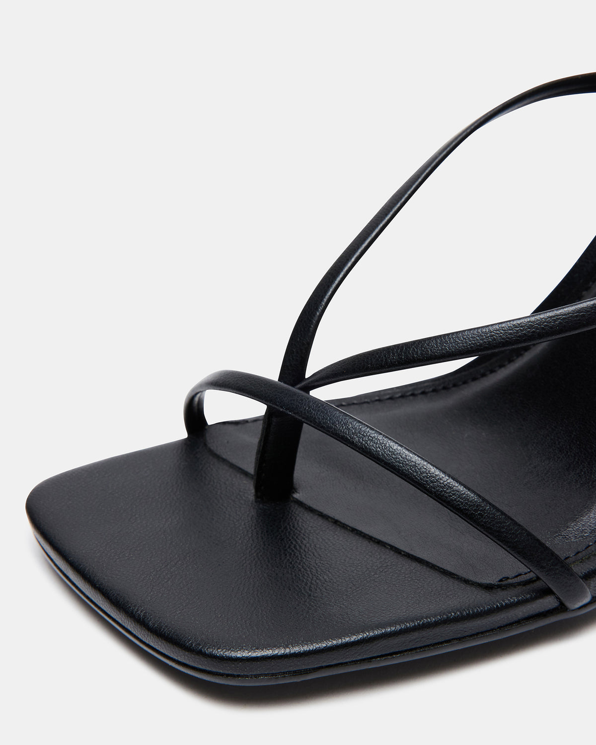 ANNIE Black Women's Strappy Square Toe Heel Steve Madden BLACK