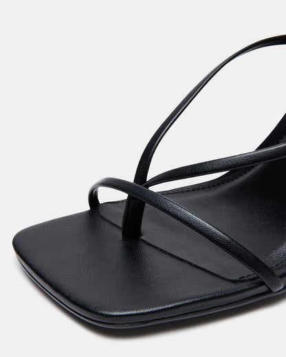 ANNIE Black Women's Strappy Square Toe Heel Steve Madden BLACK