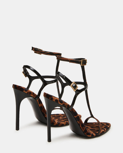 SALMA Animal Multi Stiletto Strappy Open-Toe Ankle Strap Women's Heel Steve Madden ANIMAL MULTI
