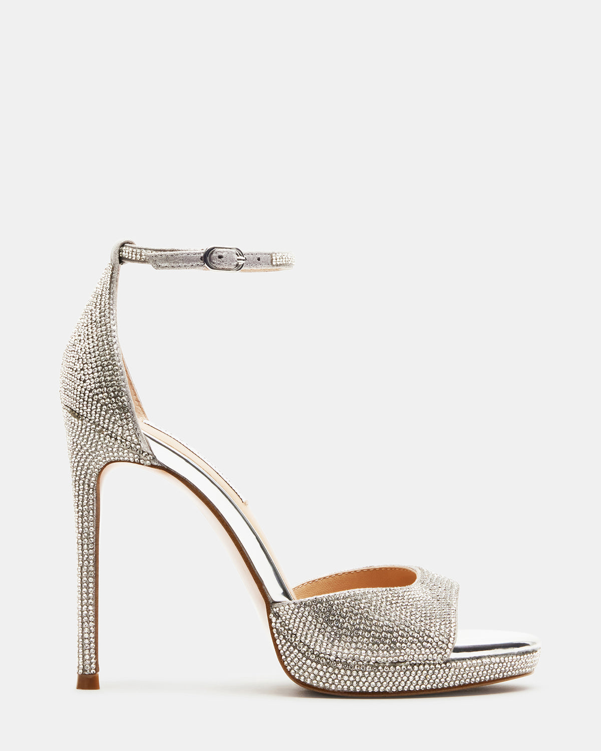 WILEY Silver Rhinestones Open Toe Stiletto Heel | Women's Heels Steve Madden SILVER