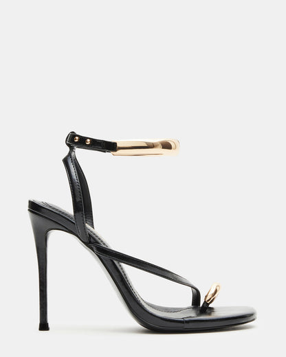 TIA Black Strappy Open-Toe Stiletto Women's Heel Steve Madden BLACK