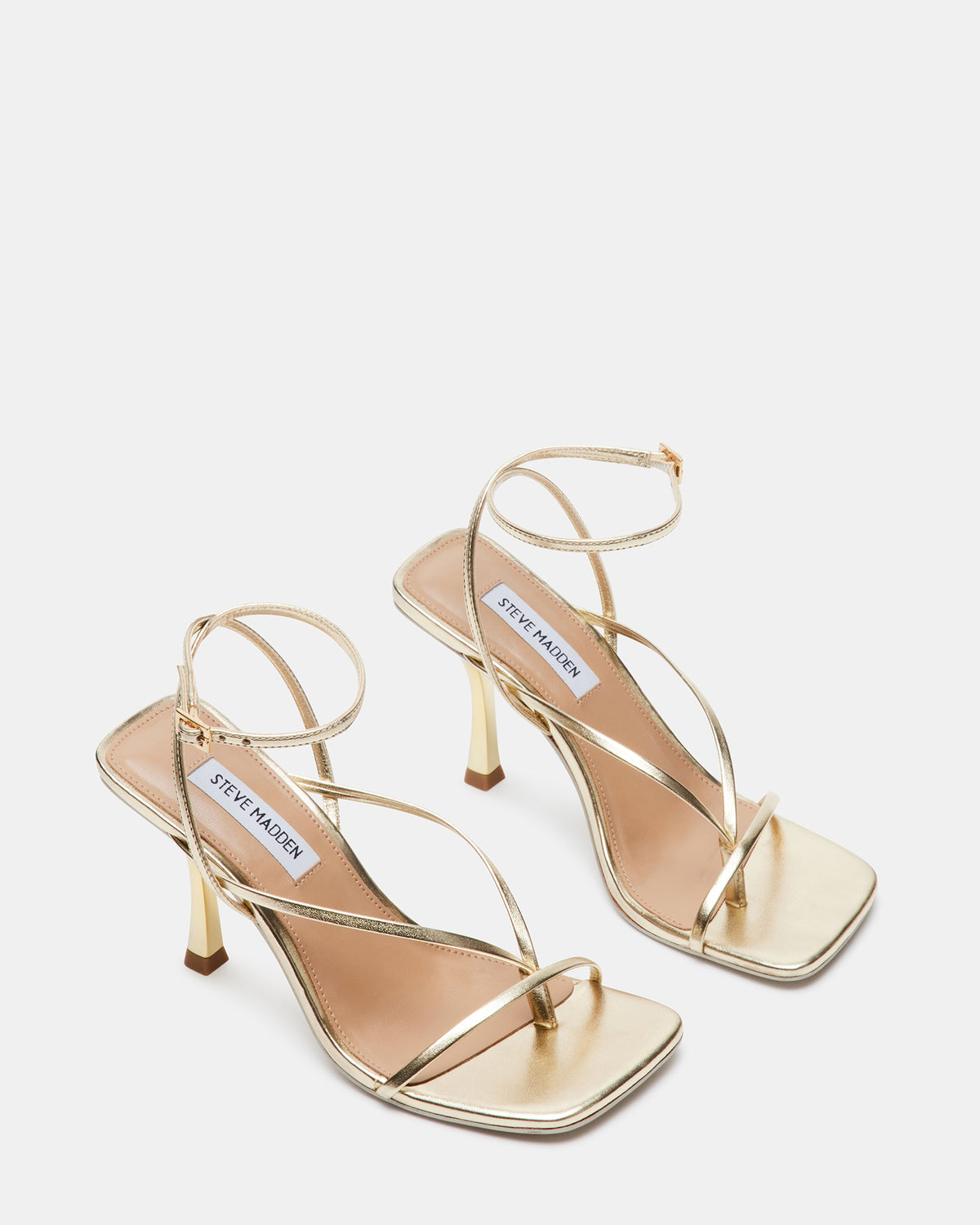 ANNIE Champagne Women's Strappy Square Toe Heel Steve Madden CHAMPAGNE