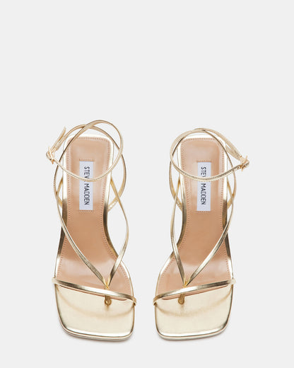 ANNIE Champagne Women's Strappy Square Toe Heel Steve Madden CHAMPAGNE