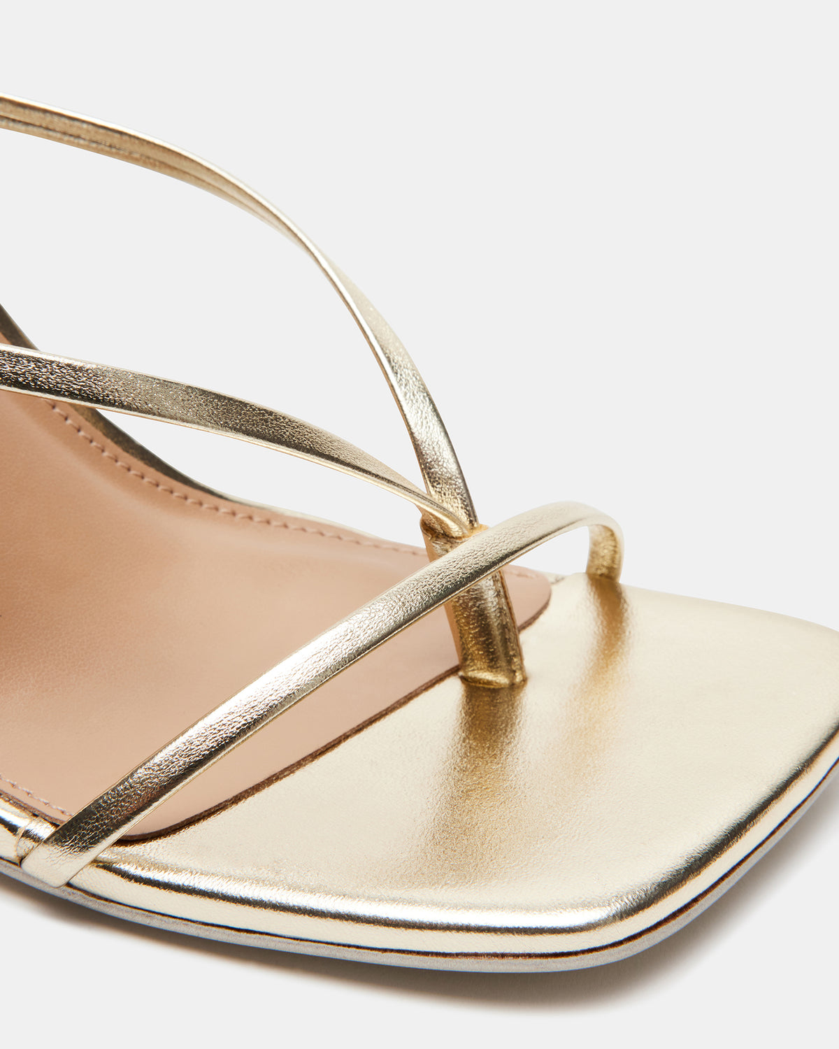 ANNIE Champagne Women's Strappy Square Toe Heel Steve Madden CHAMPAGNE