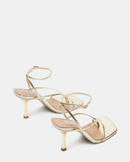 ANNIE Champagne Women's Strappy Square Toe Heel Steve Madden CHAMPAGNE