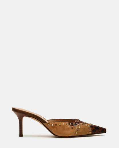ALEXI Leopard Multi Studs Pointed-Toe Mule Women's Heel Steve Madden LEOPARD MULTI