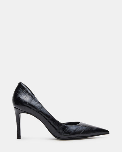 NULA Black Eel Pointed-Toe Stiletto Pump Women's Heel Steve Madden BLACK EEL