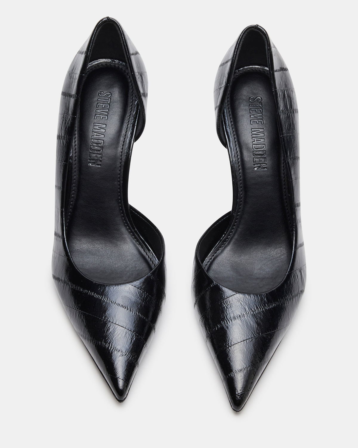 NULA Black Eel Pointed-Toe Stiletto Pump Women's Heel Steve Madden BLACK EEL