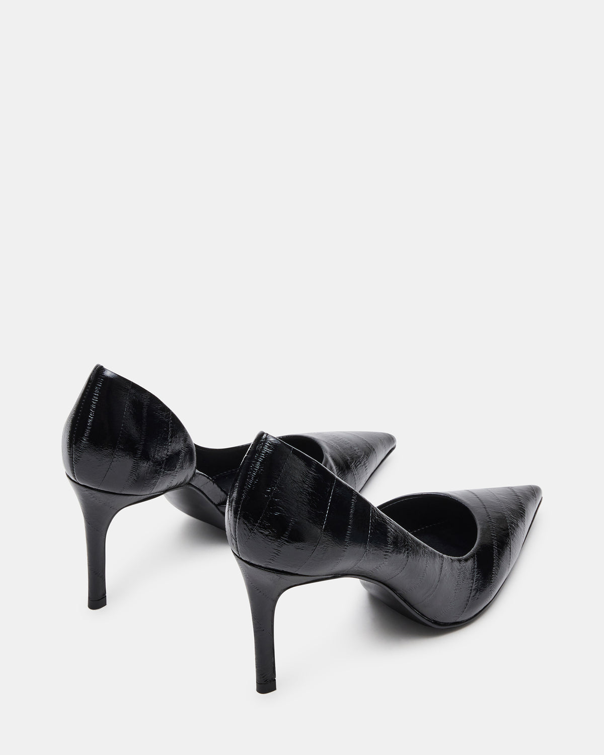 NULA Black Eel Pointed-Toe Stiletto Pump Women's Heel Steve Madden BLACK EEL