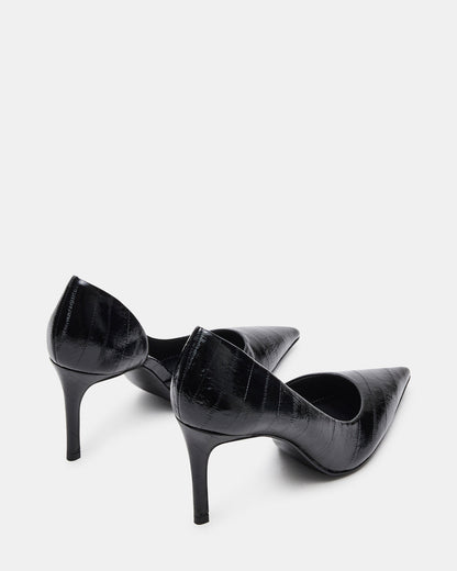 NULA Black Eel Pointed-Toe Stiletto Pump Women's Heel Steve Madden BLACK EEL